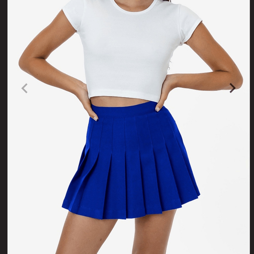 NEW! Los Angeles Apparel Cobalt Blue Pleated Tennis Skirt - Women